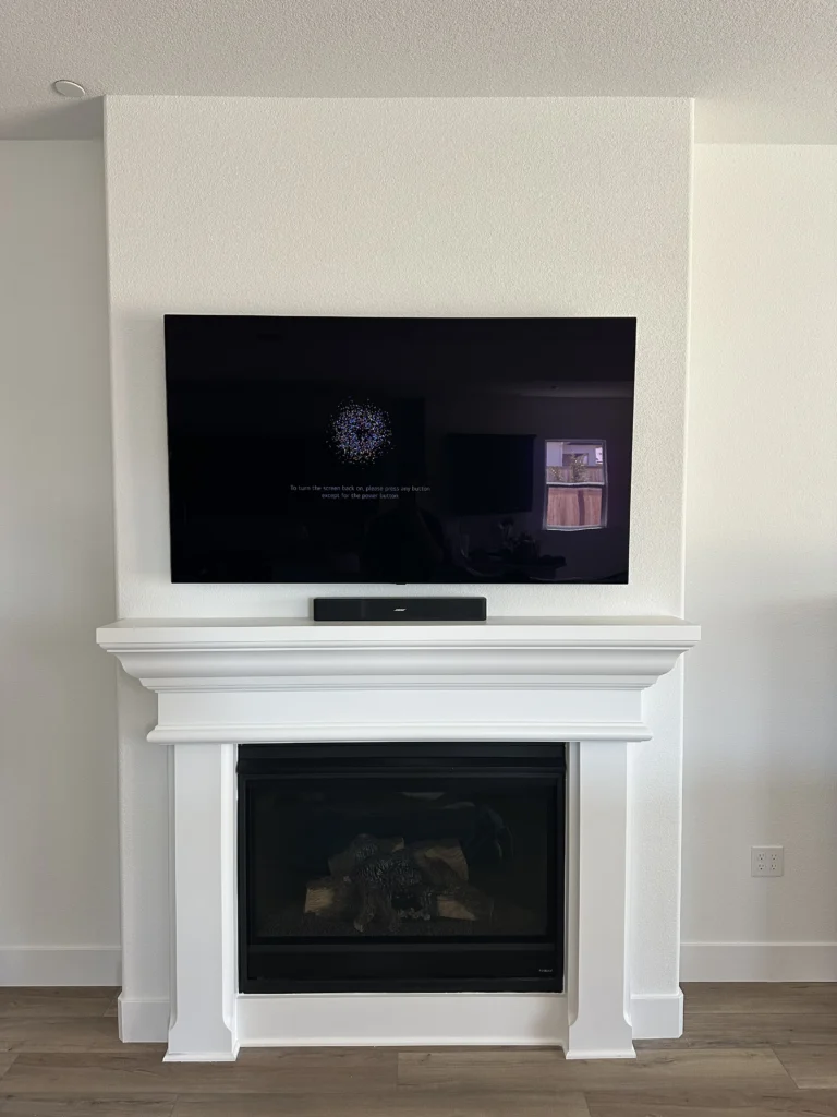 White mantel fireplace