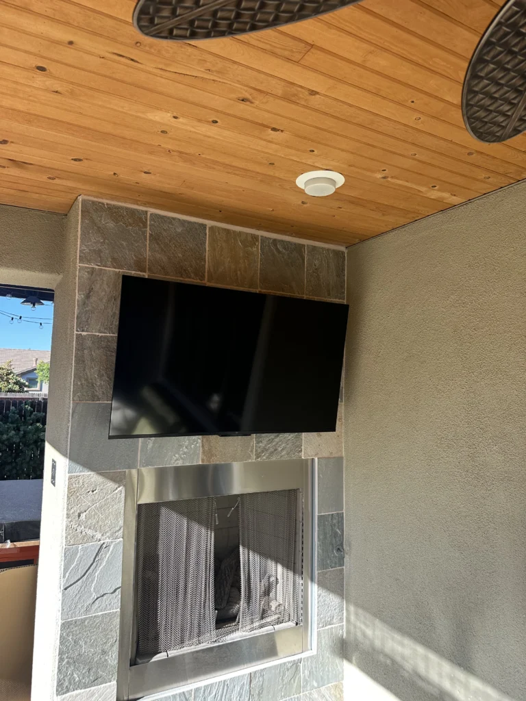 Covered patio TV