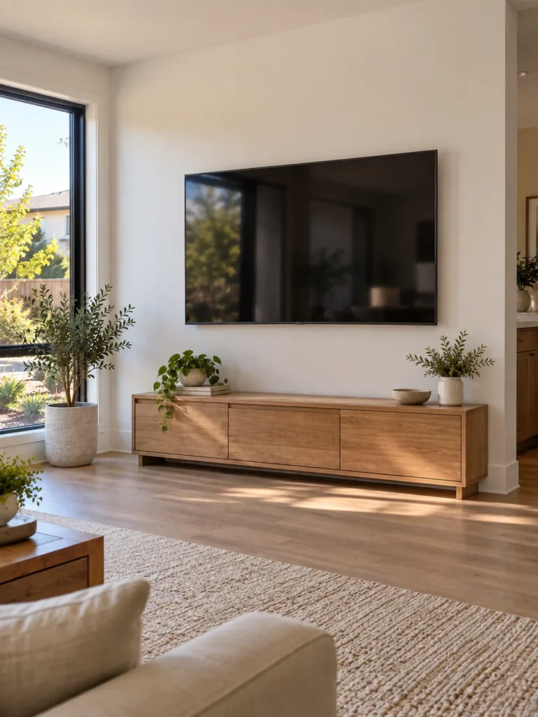 TV mounted inside the approved outline